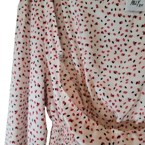 Princess Polly Top Smocked Long Sleeve Crop Balloon Sleeve Spring  Sz 4 - Picture 5 of 7